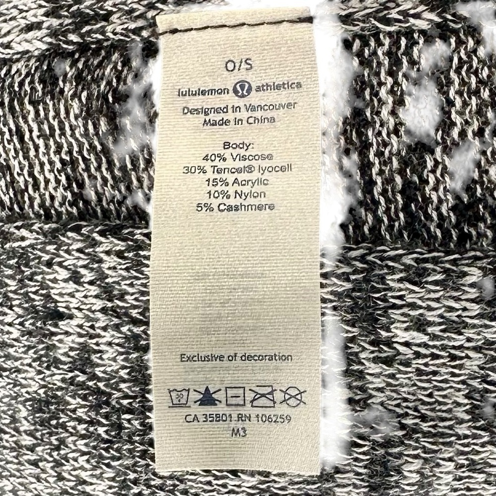 Lululemon Athletica Cashmere Blend Black and Gray Poncho One Size - Picture 7 of 7